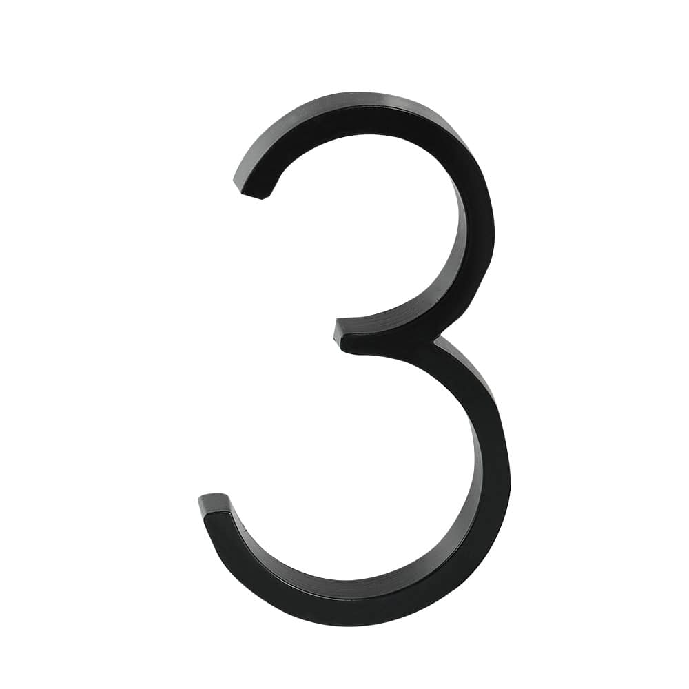 Chiffre 3 Distinction en zinc noir 5 po