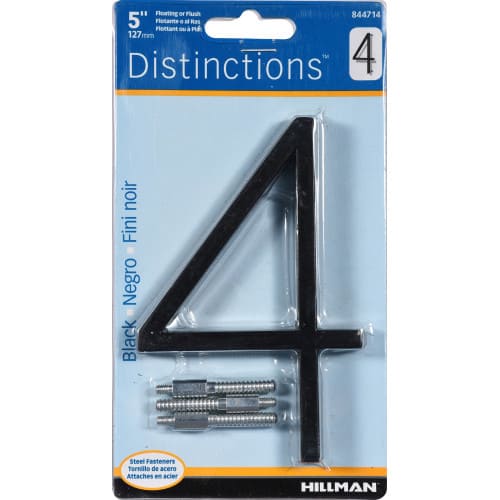 Chiffre 4 Distinction en zinc noir 5 po