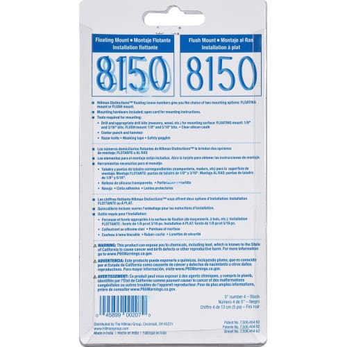 Chiffre 4 Distinction en zinc noir 5 po