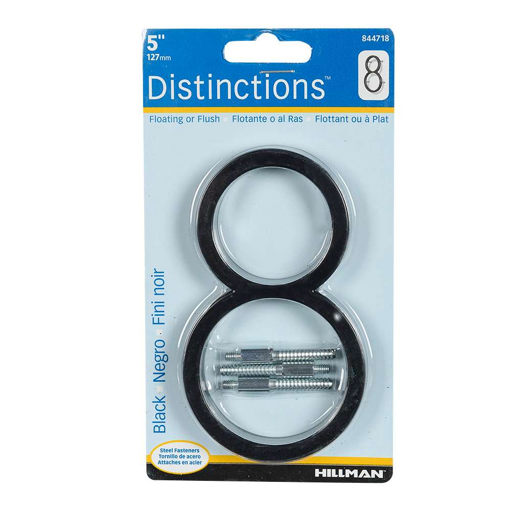 Chiffre 8 Distinction en zinc noir 5 po