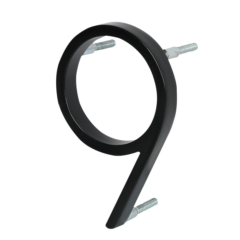 Chiffre 9 Distinction en zinc noir 5 po