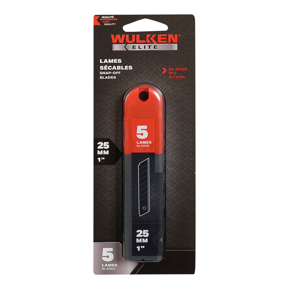 WULKEN Snap-Off Utility Knife Blades 25 mm Pkg/5