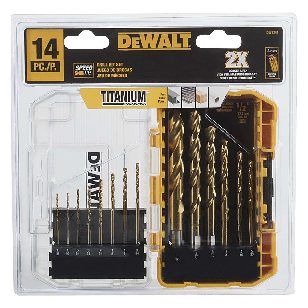 Ensemble de 14 mèches au titane DEWALT