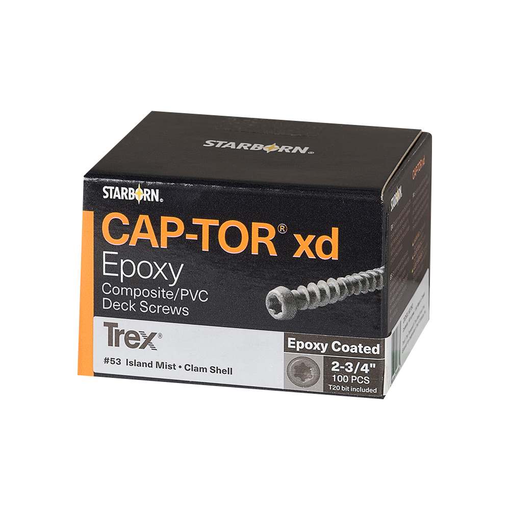 Vis pour plancher composite Cap-Tor Trex Clam Shell 2&nbsp;3/4&nbsp;po Pqt/100