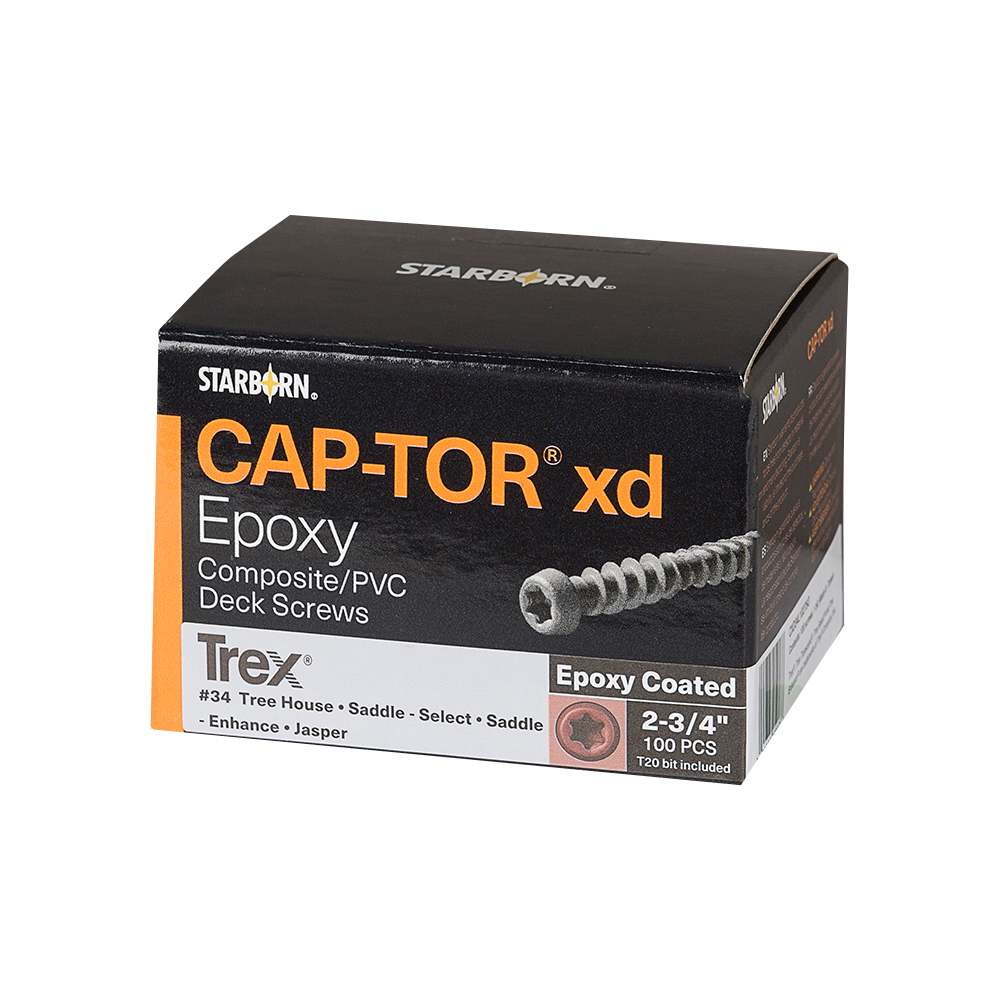 Vis pour plancher composite Cap-Tor Trex Saddle 2&nbsp;3/4&nbsp;po Pqt/100