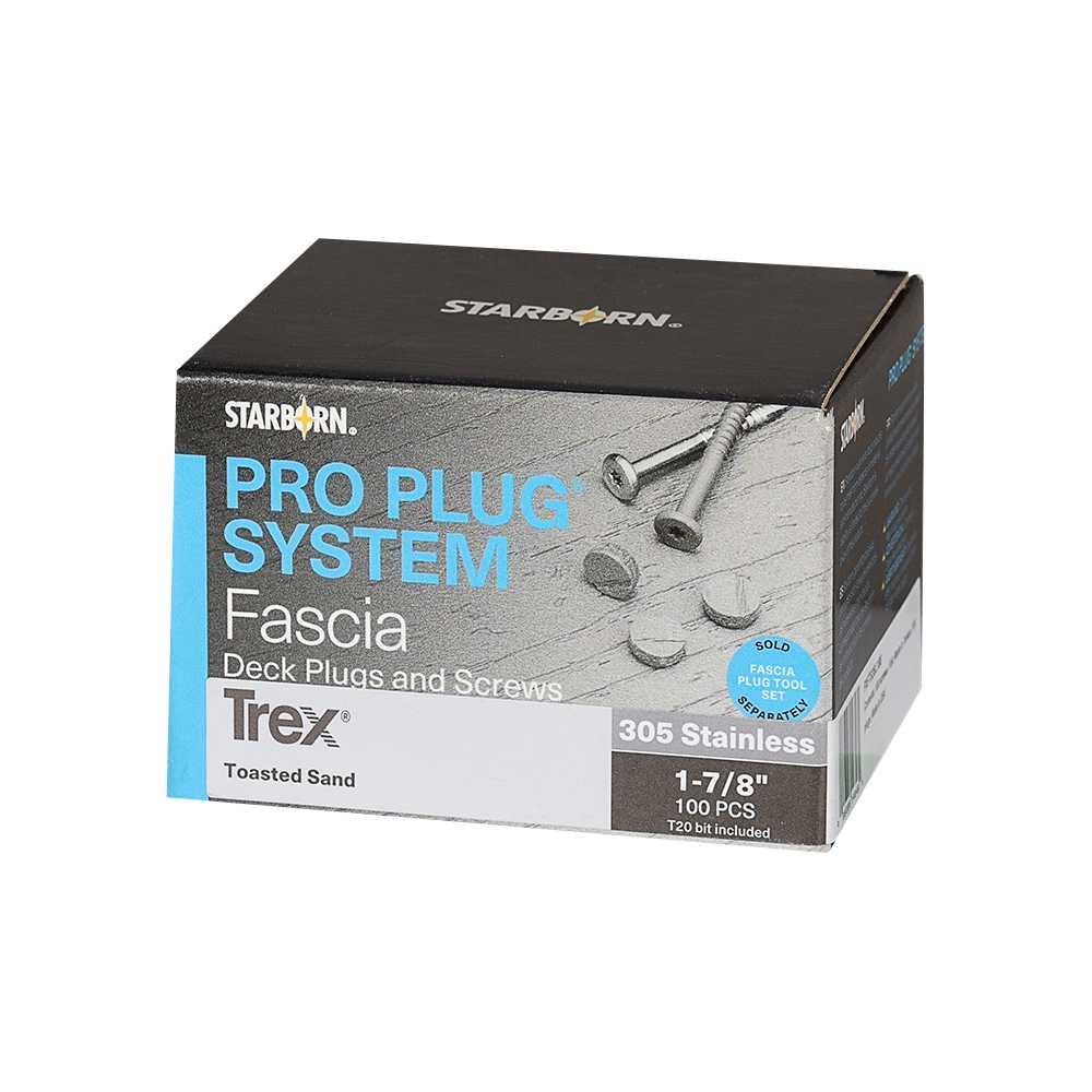 Vis et bouchons pour fascia composite Pro Plug Trex Saddle 1&nbsp;7/8&nbsp;po Pqt/100
