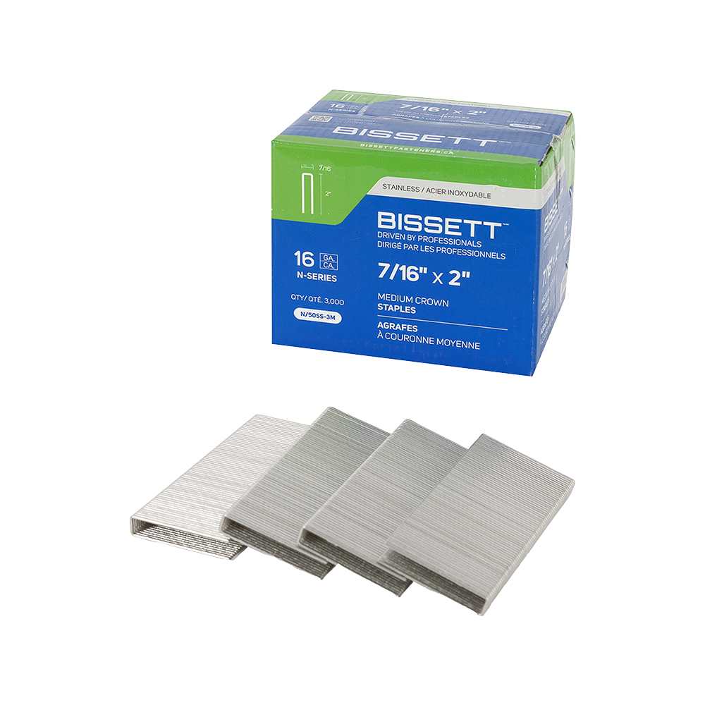 Agrafes inox pour revêtements 2&nbsp;po n° 16 Pqt/3&nbsp;000