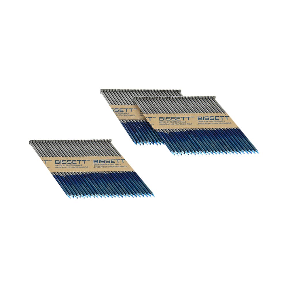 Clous à charpente brillant en bande 3&nbsp;1/4&nbsp;po 28° Pqt/2&nbsp;000