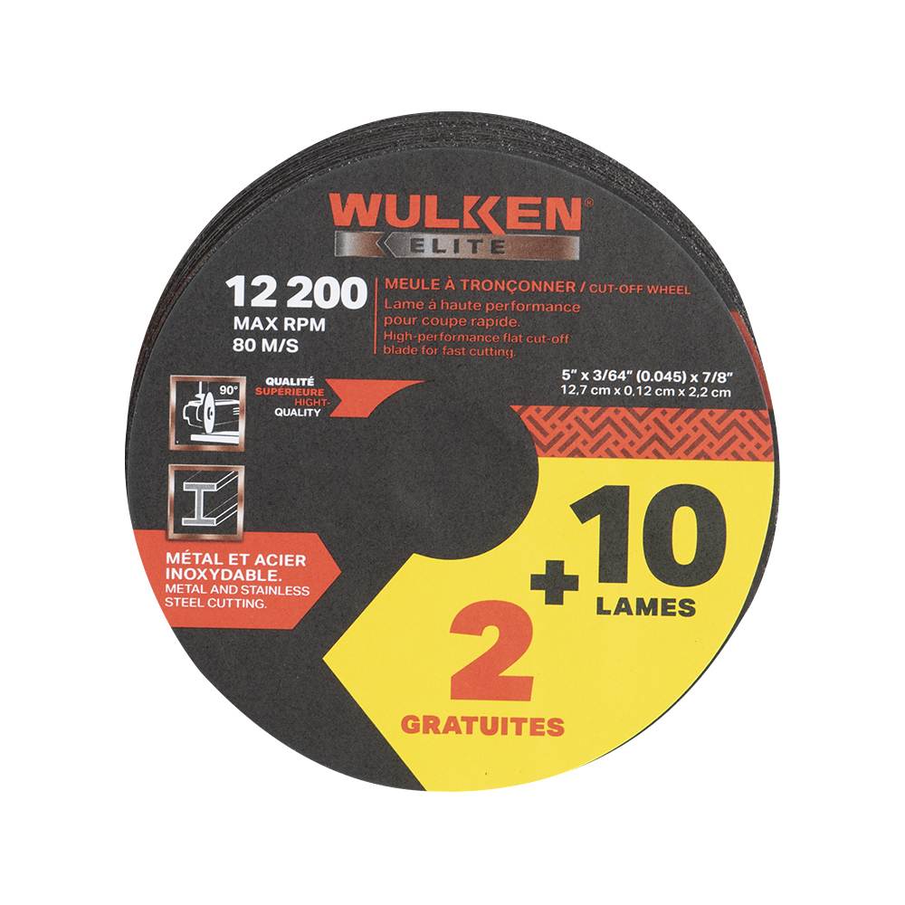 WULKEN ELITE Grinder Cutting Wheels 5 in. Pkg/12