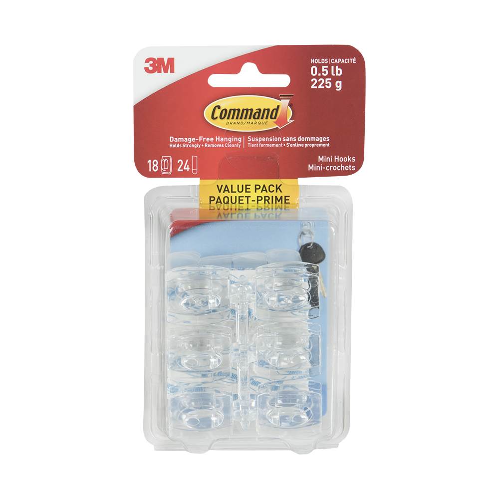 Adhesive Mini Hooks Pkg/18