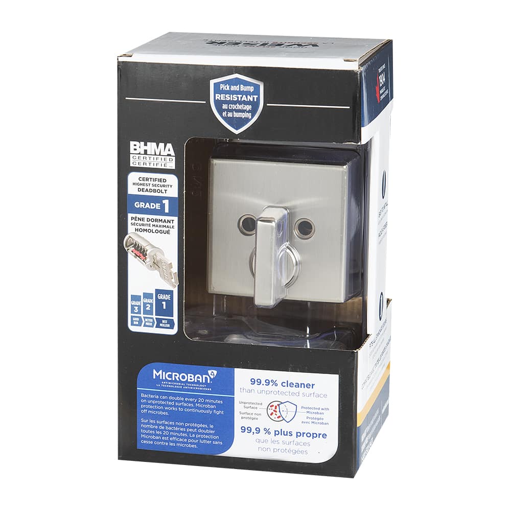 Serrure à pêne dormant simple  Downtown nickel satiné