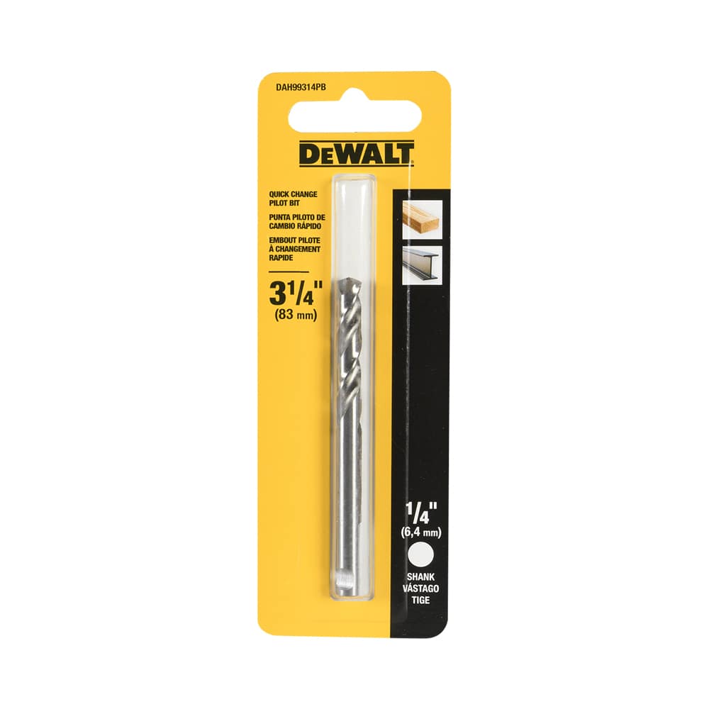 DEWALT Hole Saw Pilot Bit 1/4 in. x 3-1/4 in. (Short)