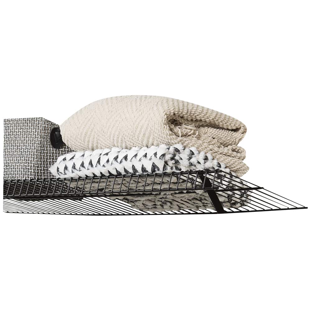 Tablette grillagée lingerie L12, 12&nbsp;po&nbsp;x&nbsp;4&nbsp;pi noir