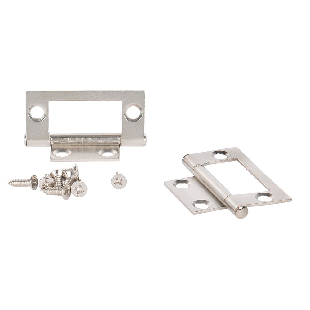 Charnières classiques pliantes nickel satinées Pqt/2