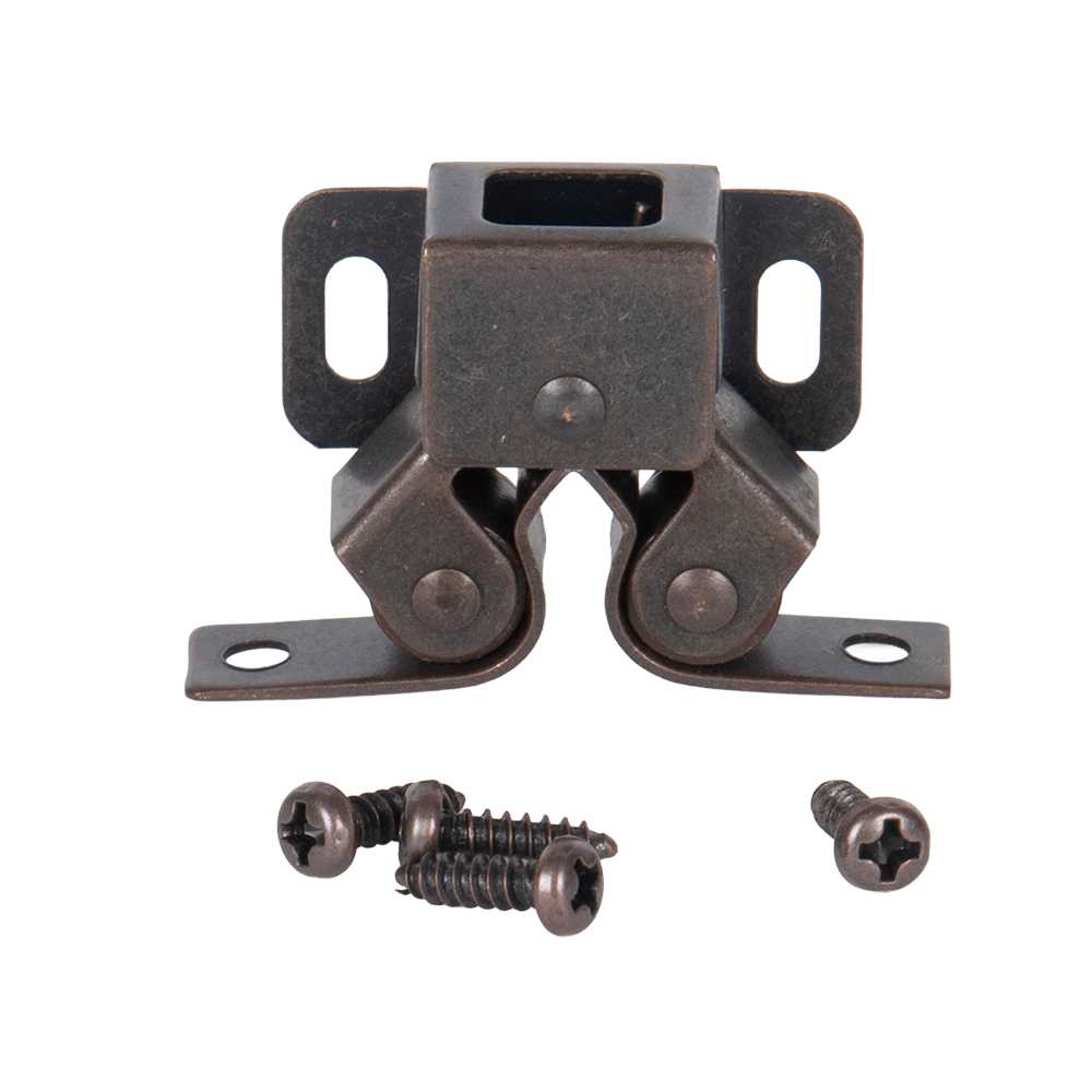 Loquet à rouleau double avec gâche losange cuivre antique