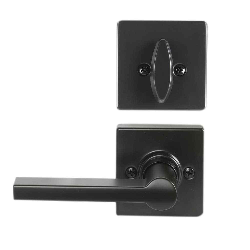 Serrure de porte d'entrée à clé et poignée  Sutton Solstice Collins noire