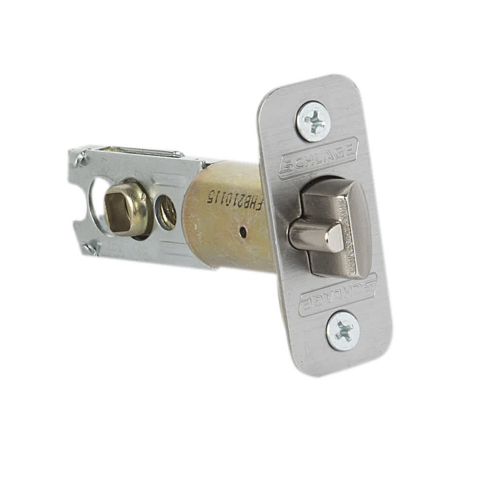 Poignée de porte d'entrée à clé bec-de-cane  Solstice Collins nickel satiné