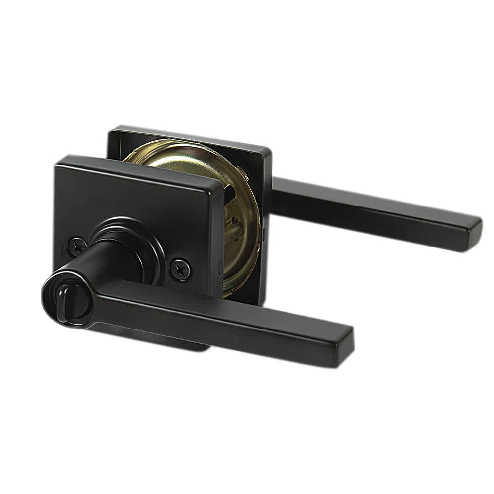 Poignée de porte de salle de bain  bec-de-cane  Solstice Collins noire