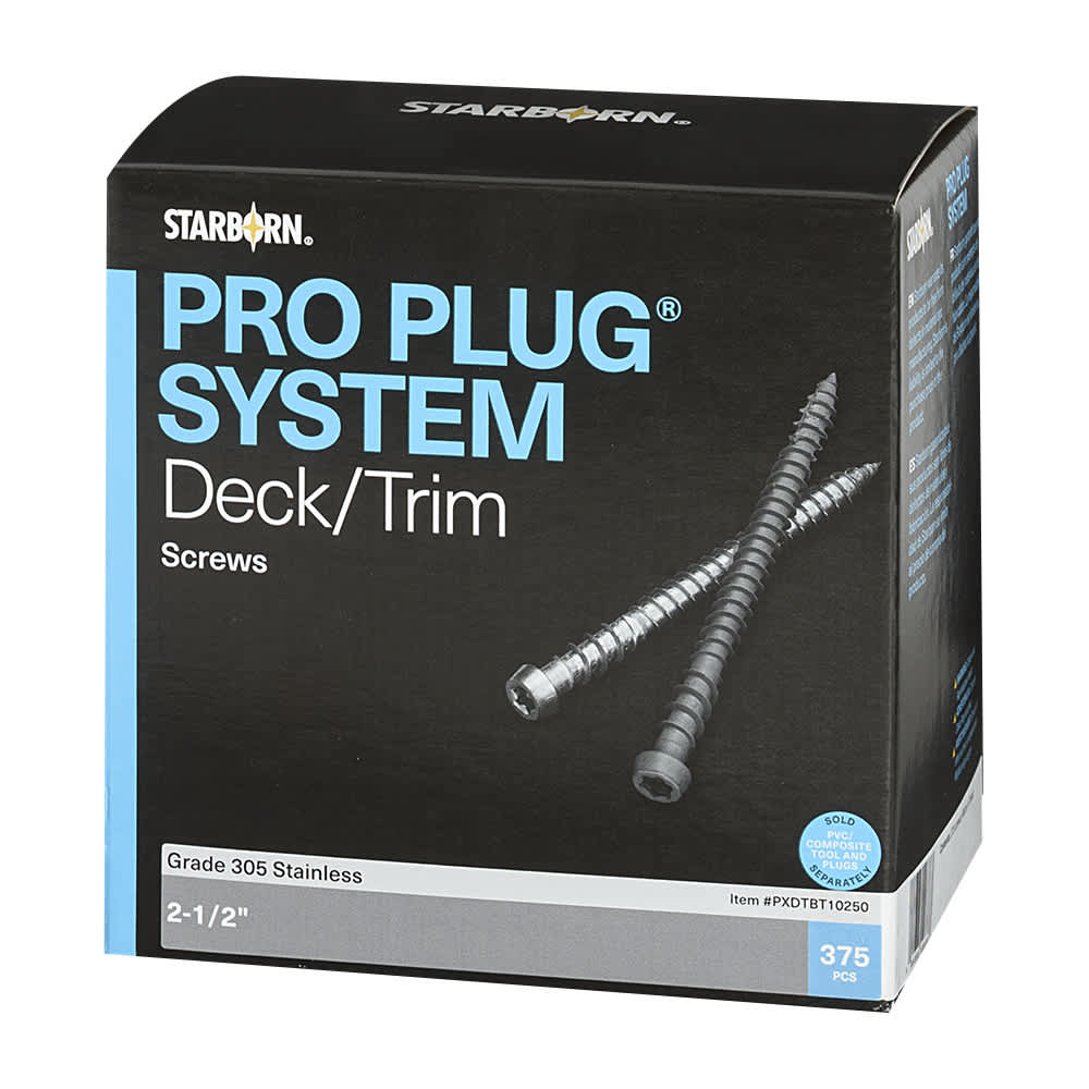 Trex Pro Plug Stainless Steel Decking Screws 2 1/2 in Pkg/375
