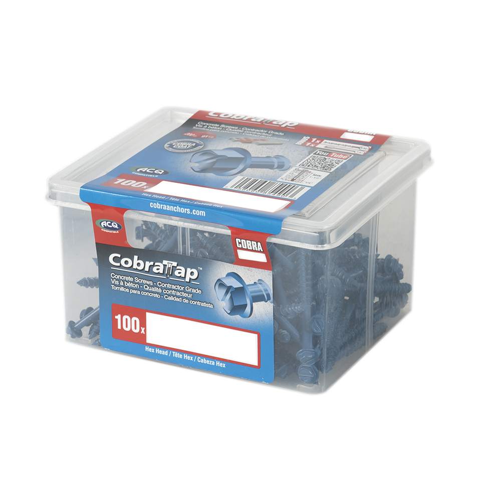 Vis à béton 3/16&nbsp;po&nbsp;x&nbsp;1&nbsp;3/4&nbsp;po T.H. Pqt/100