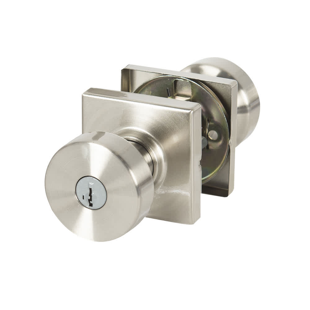 Poignée de porte d'entrée à clé Cambie nickel satiné