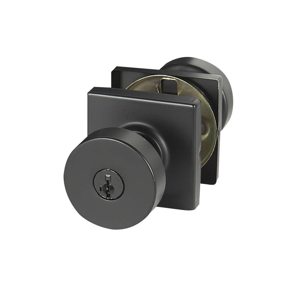 Poignée de porte d'entrée à clé Cambie noire