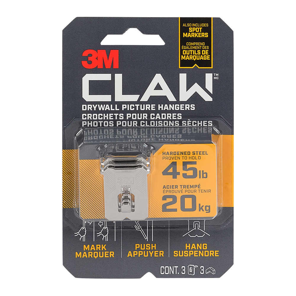 Crochets pour cloisons sèches Pqt/3 3M