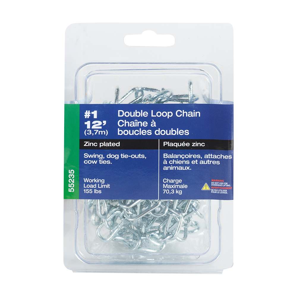 Chaîne à boucles doubles n° 1 x 12 pi
