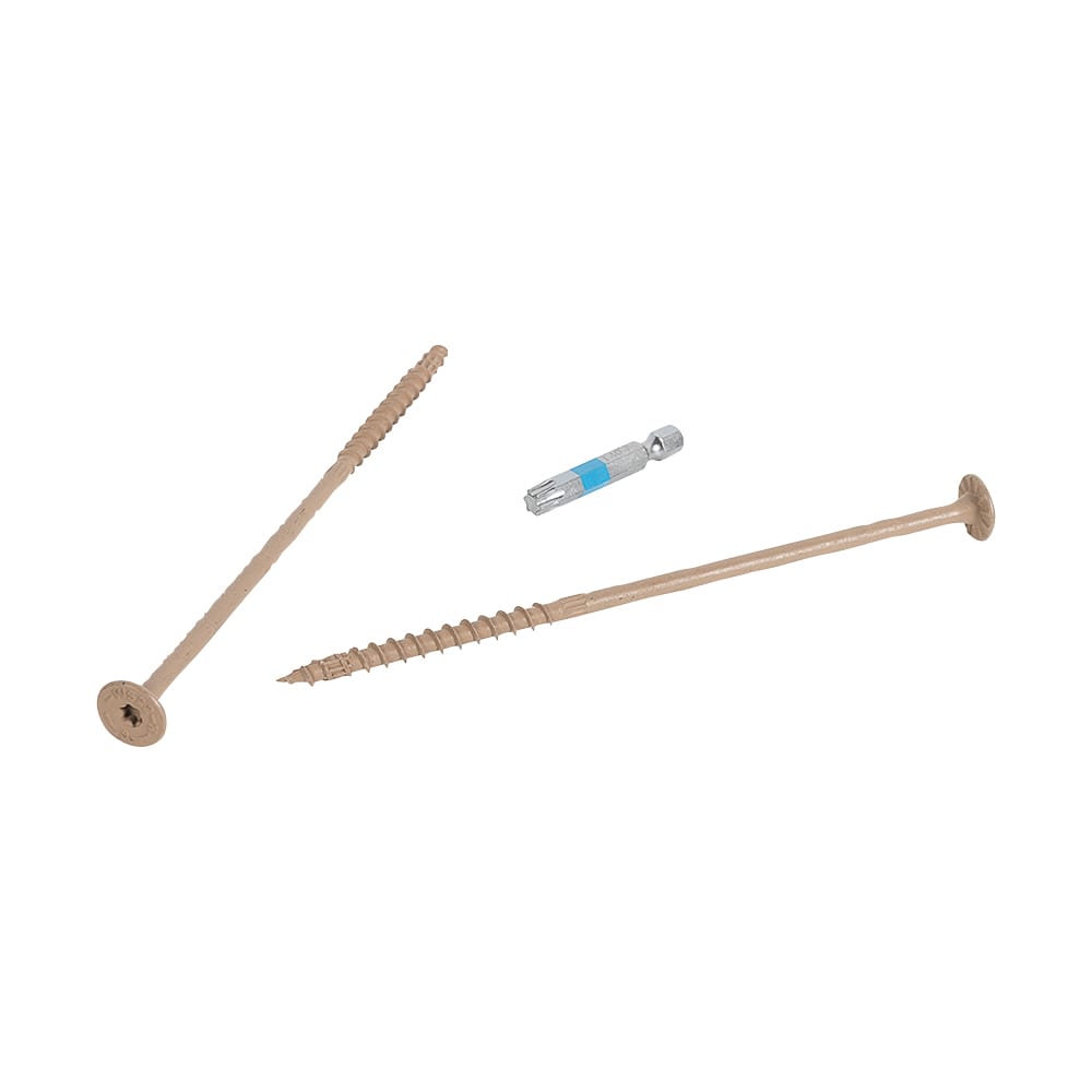 TIMBER DB Structural Wood Screw 8&nbsp;in. W.H. Tan Pkg/12
