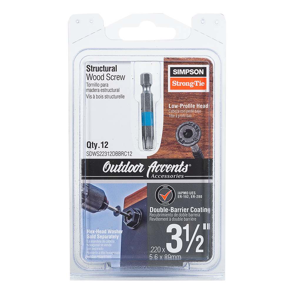 Vis à bois structurelle OUTDOOR ACCENT DB 3&nbsp;1/2&nbsp;po T.P. noir Pqt/12