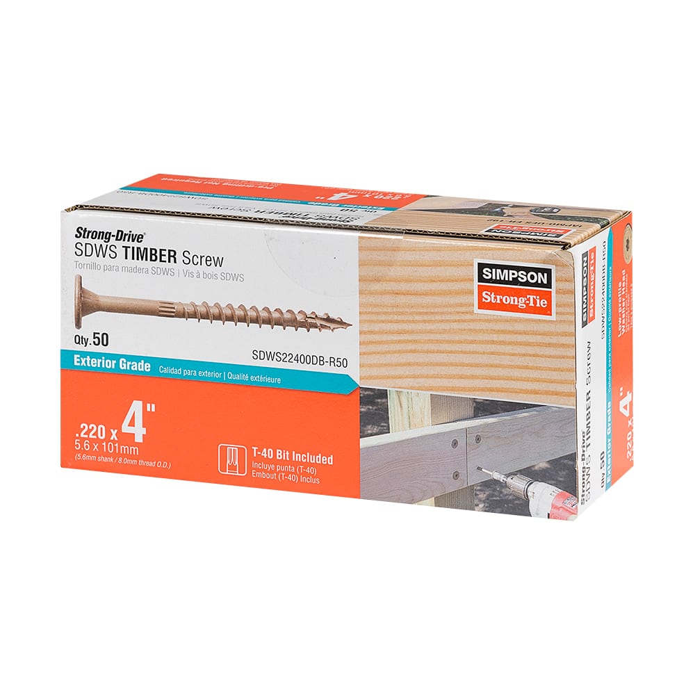 Vis à bois structurelle TIMBER DB 4 po T.P. tan Pqt/50