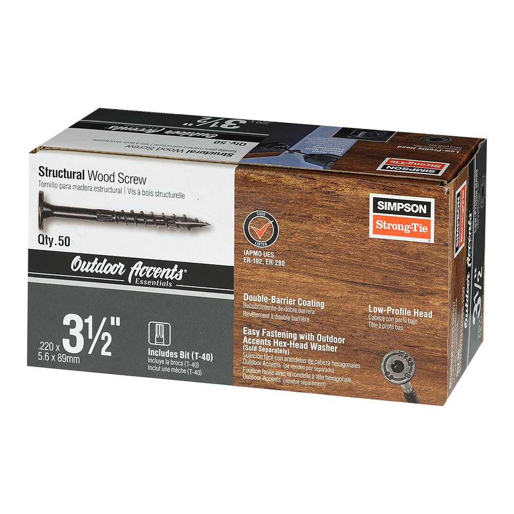 Vis à bois structurelle OUTDOOR ACCENT DB 3&nbsp;1/2&nbsp;po T.P. noir Pqt/50