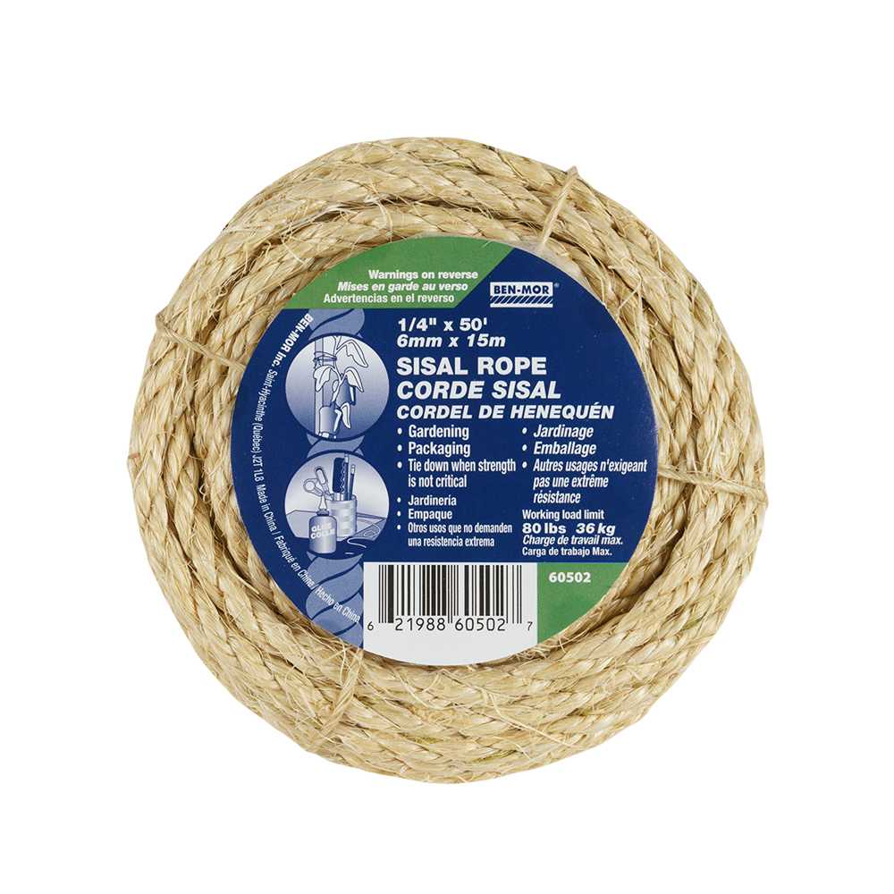 Corde de sisal 1/4&nbsp;po&nbsp;x&nbsp;50&nbsp;pi