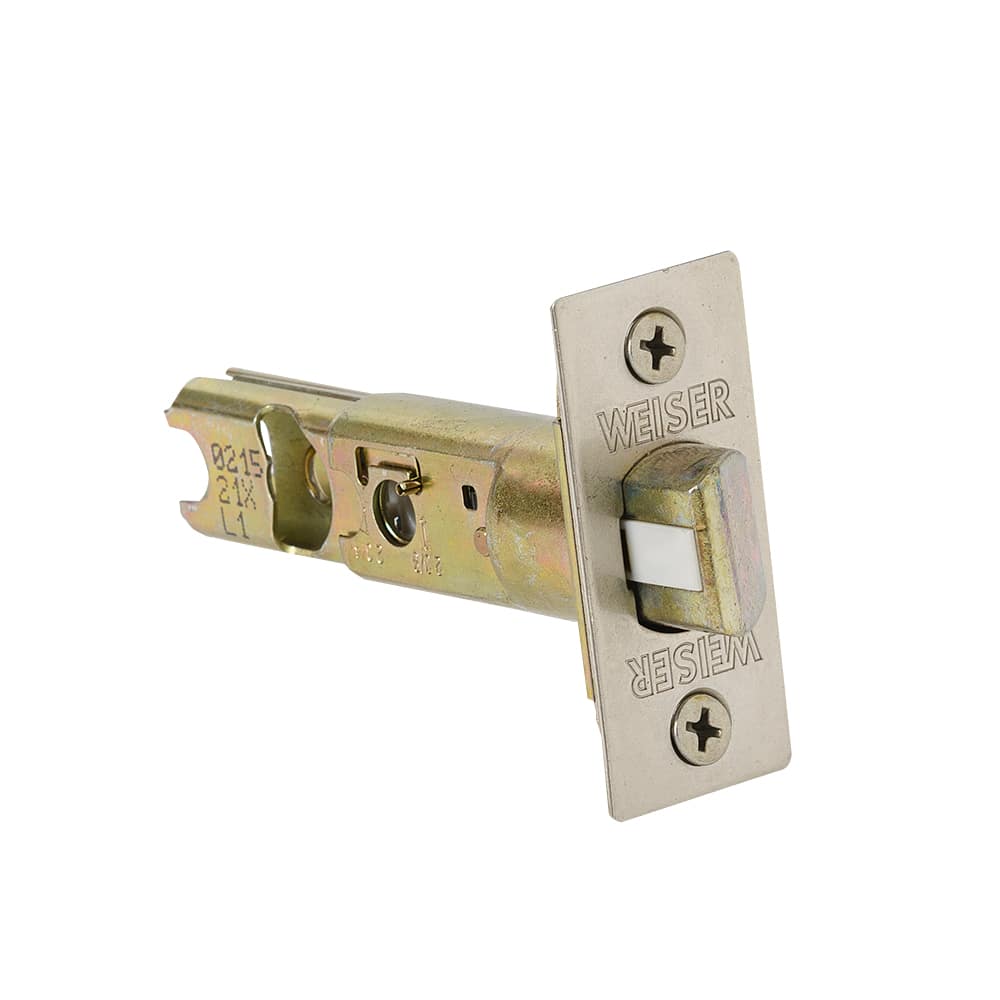 Serrure de porte d'entrée à clé et poignée Tavaris nickel satiné