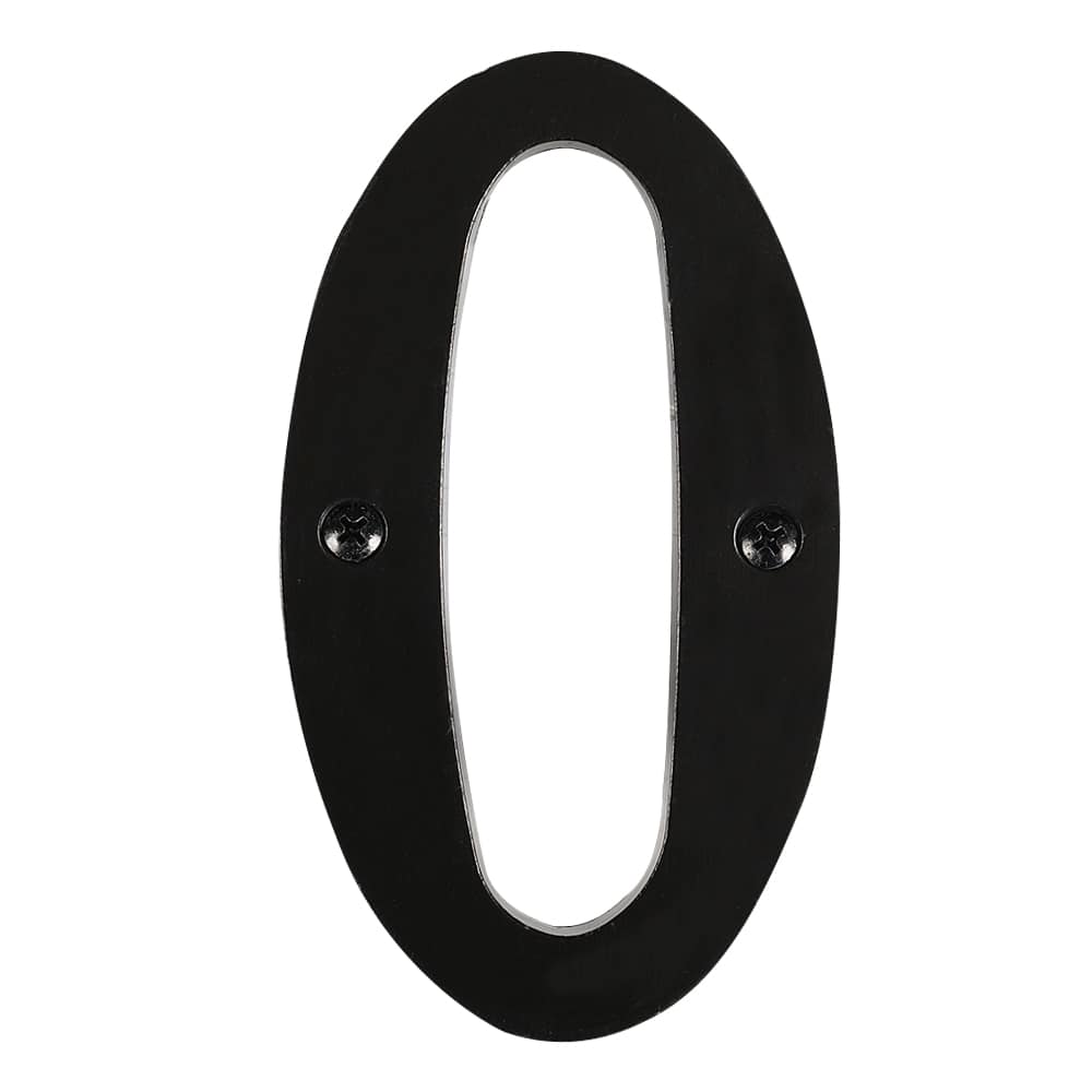 Chiffre 0 Distinction en zinc noir 6 po