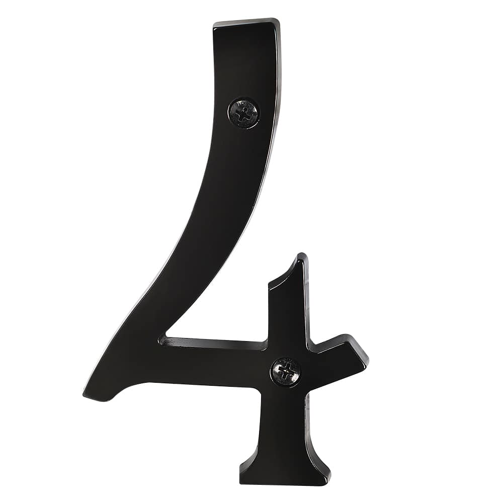 Chiffre 4 Distinction en zinc noir 6 po