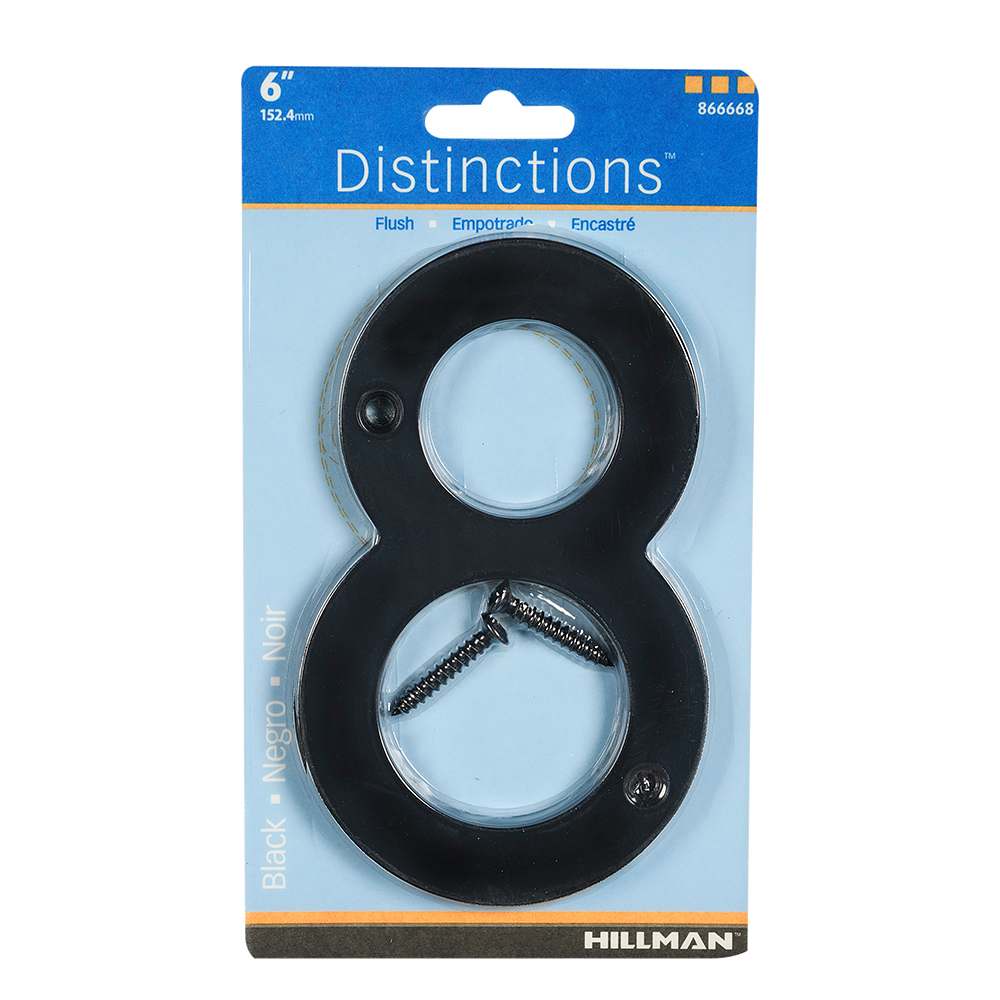 Chiffre 8 Distinction en zinc noir 6 po