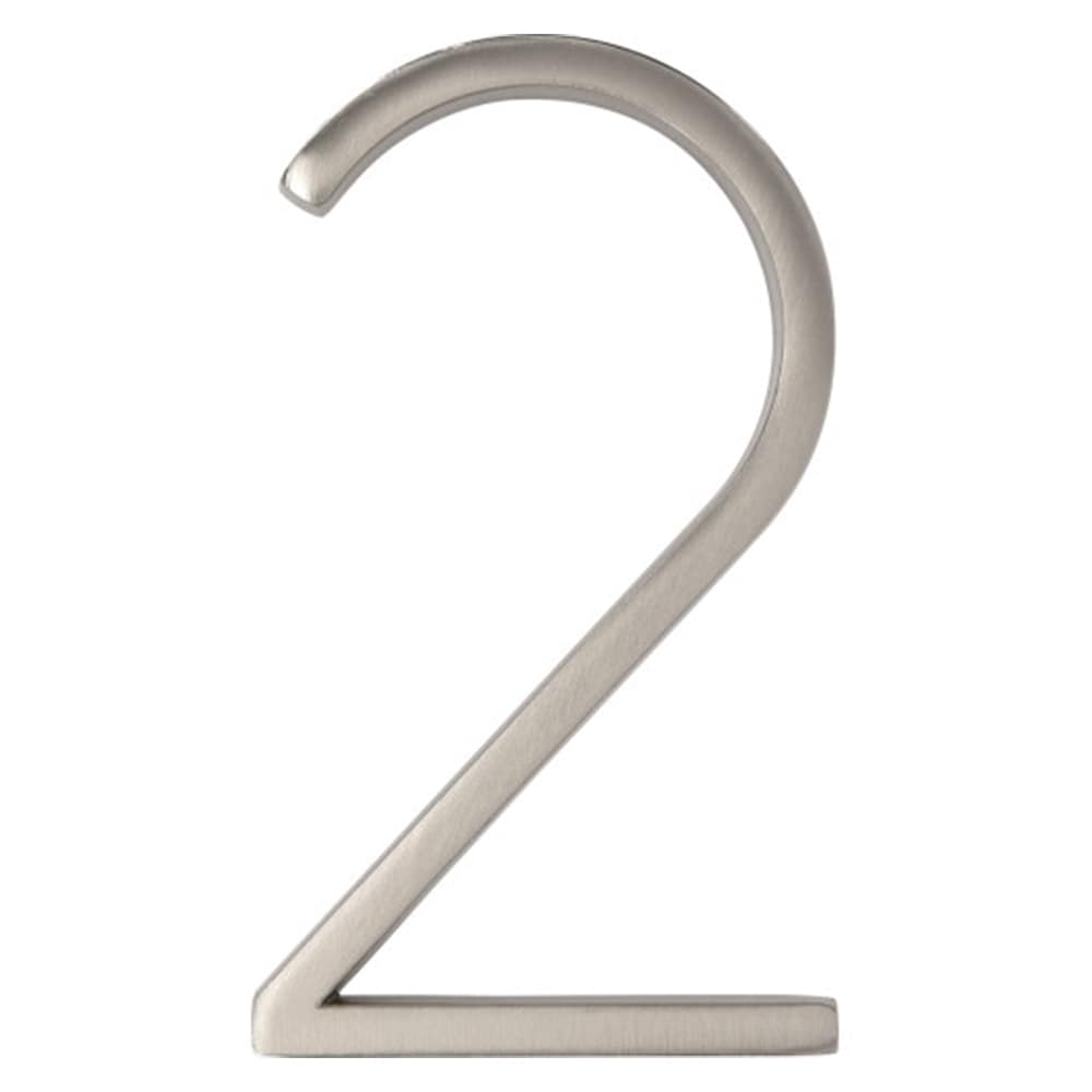 Chiffre 2 Distinction en zinc nickel brossé 5 po