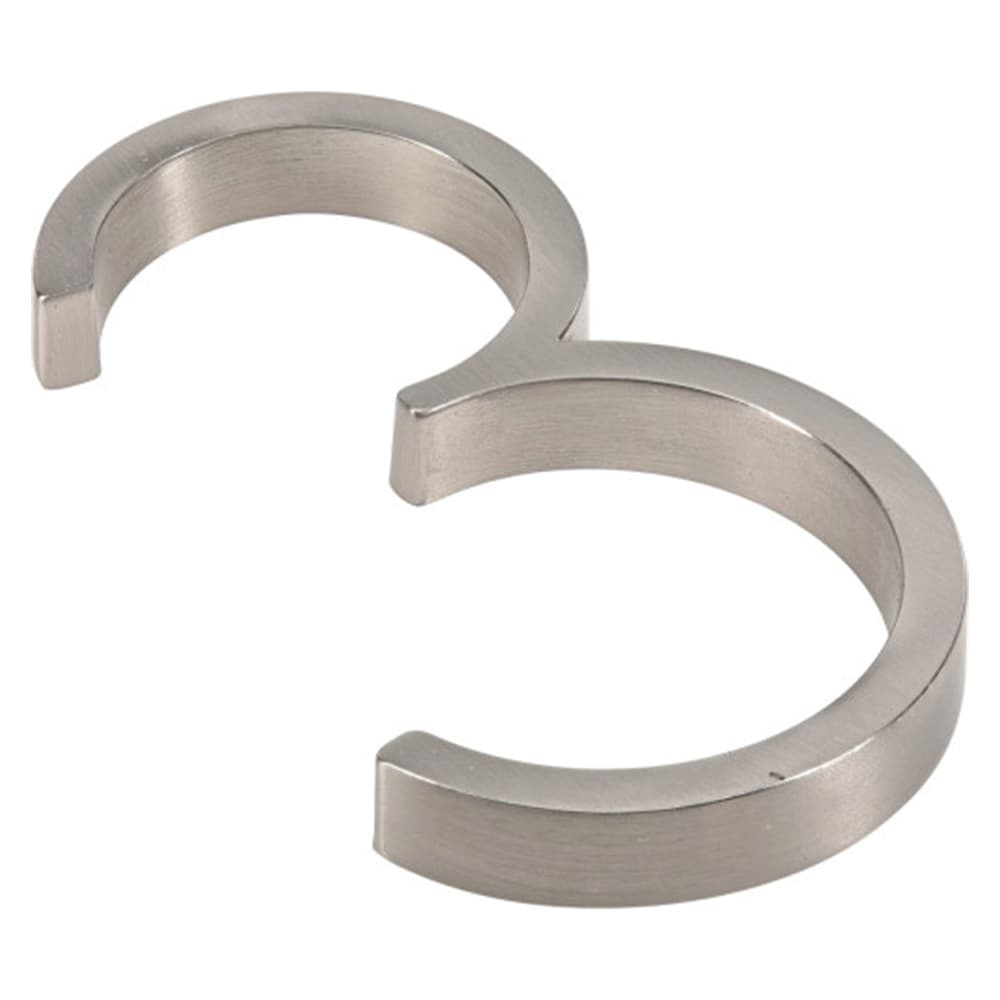 Chiffre 3 Distinction en zinc nickel brossé 5&nbsp;po