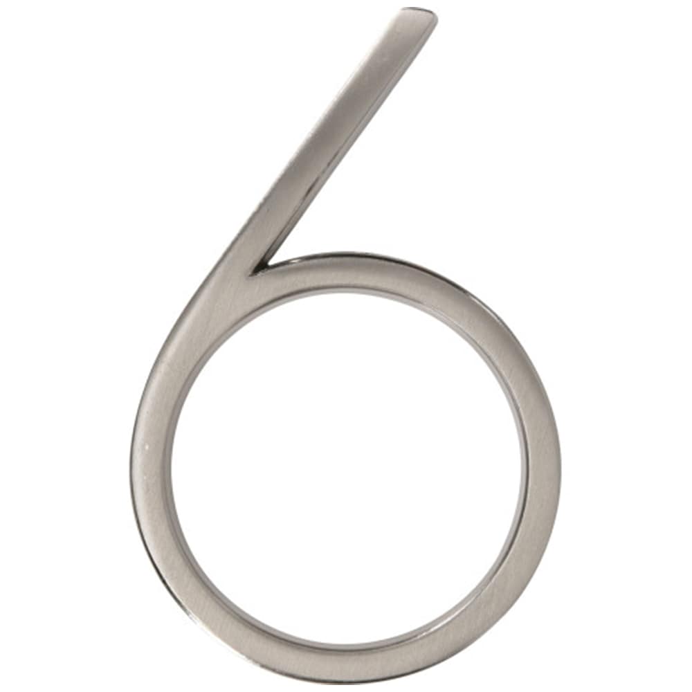 Distinction Number 6 Zinc Brushed Nickel 5 in.