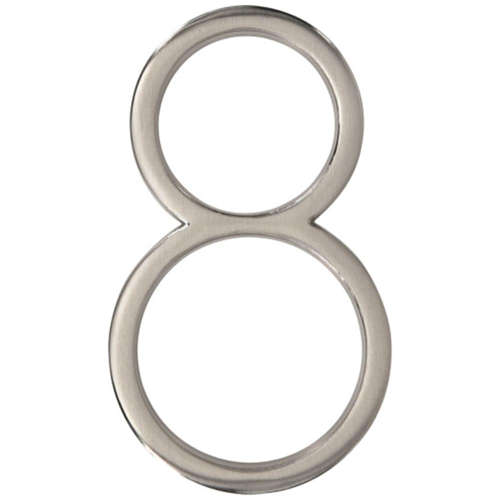 Distinction Number 8 Zinc Brushed Nickel 5 in.