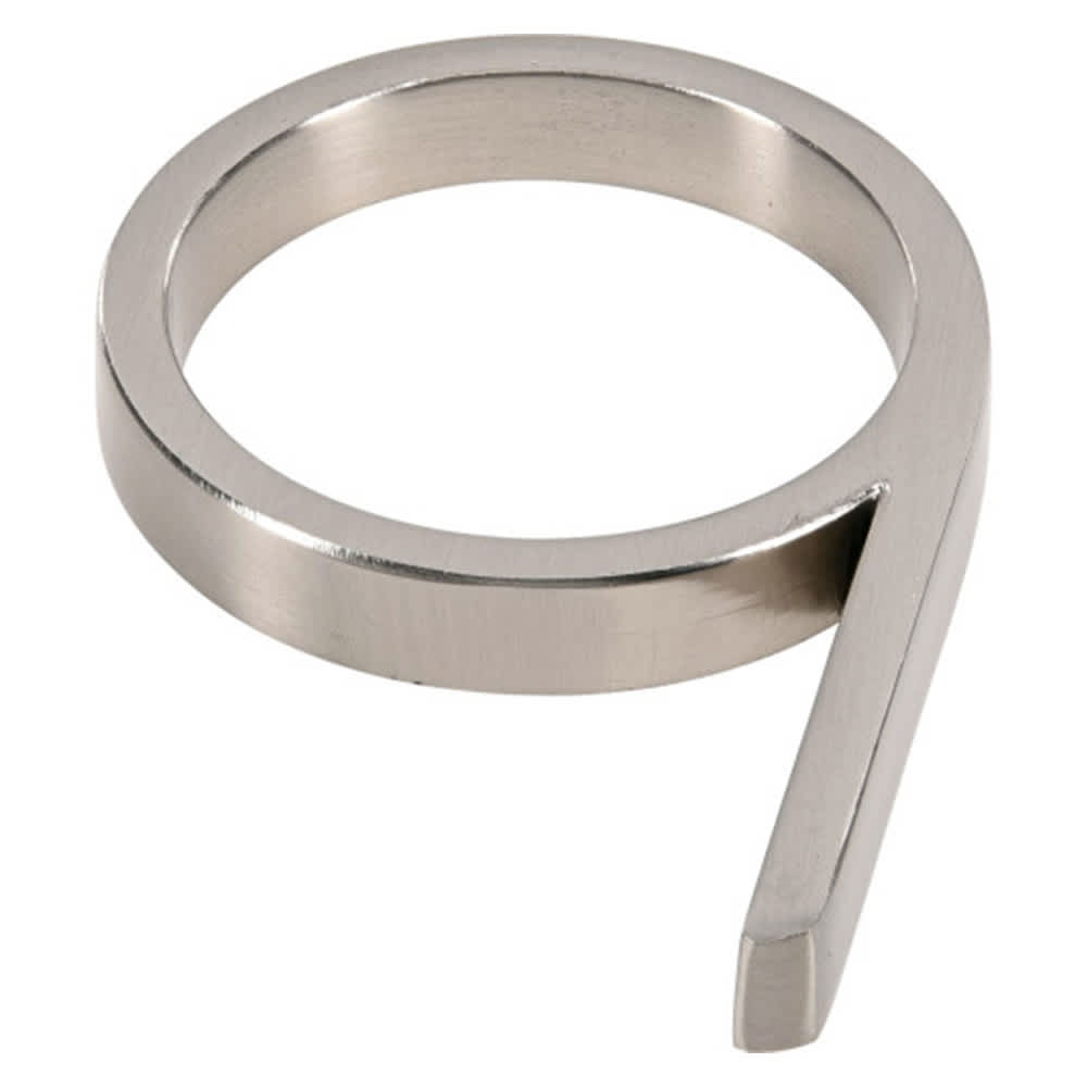 Distinction Number 9 Zinc Brushed Nickel 5 in.