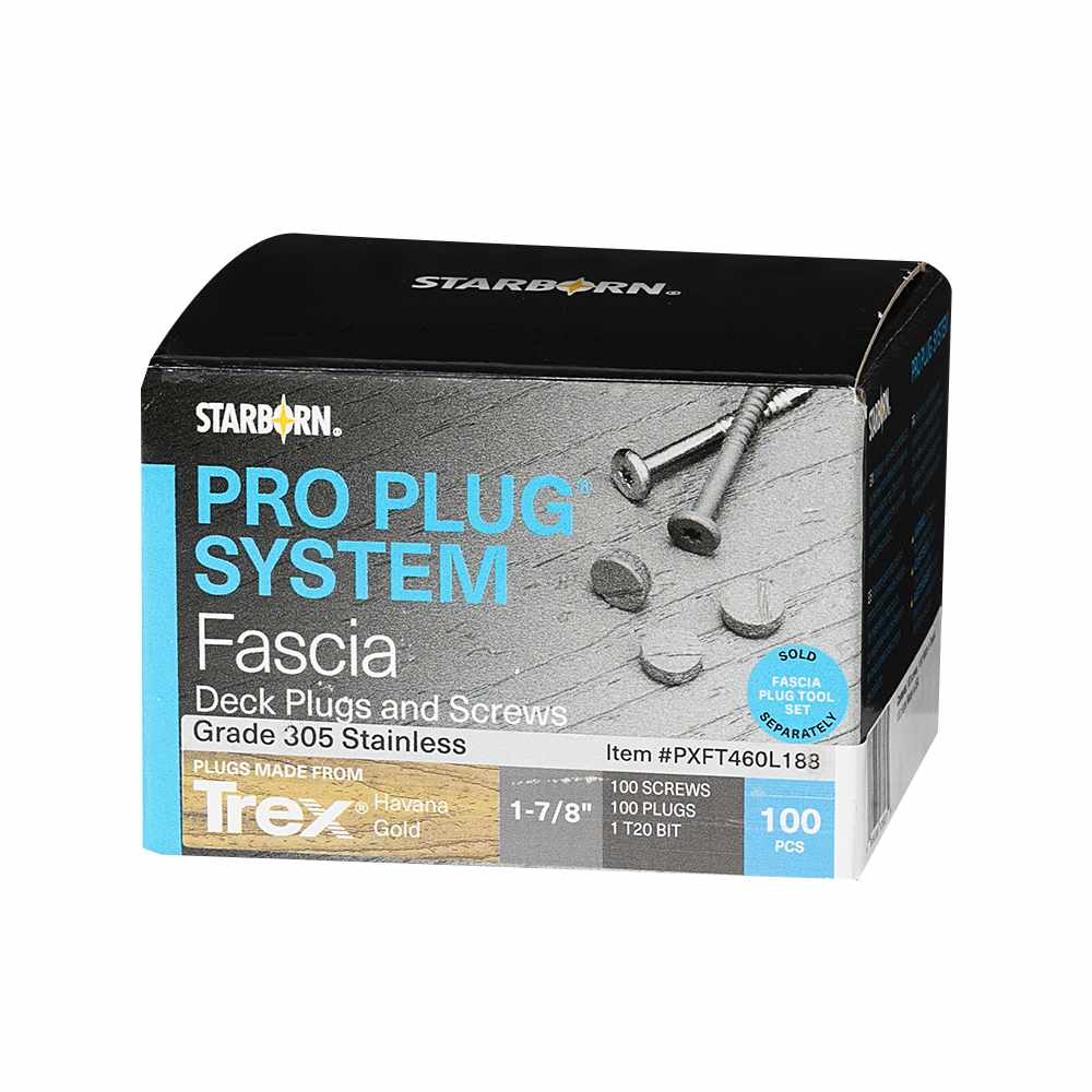 Vis et bouchons pour fascia composite Pro Plug Trex Havana Gold 1&nbsp;7/8&nbsp;po Pqt/100