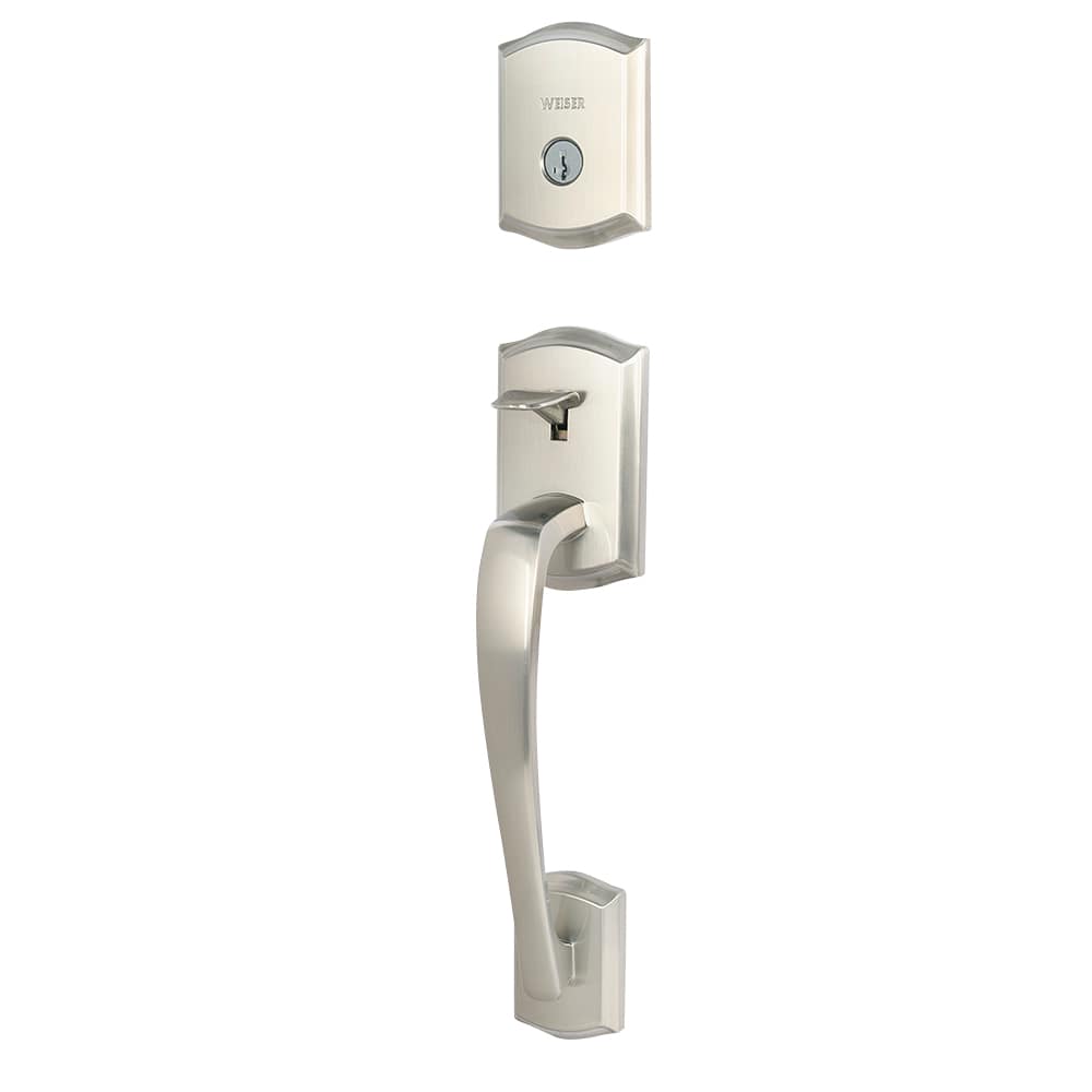 Prescott Entry Key Handleset Door Satin Nickel