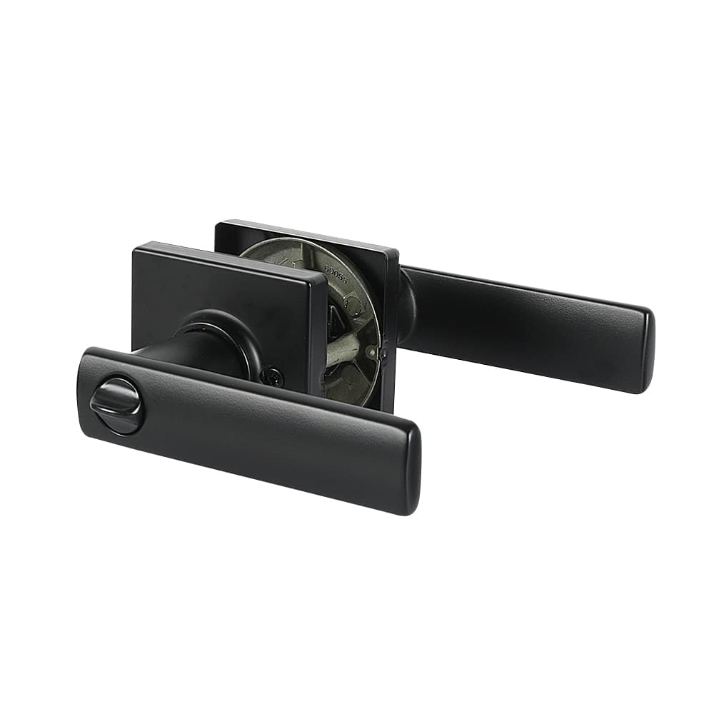 Poignée de porte d'entrée à clé bec-de-cane  Breton noire