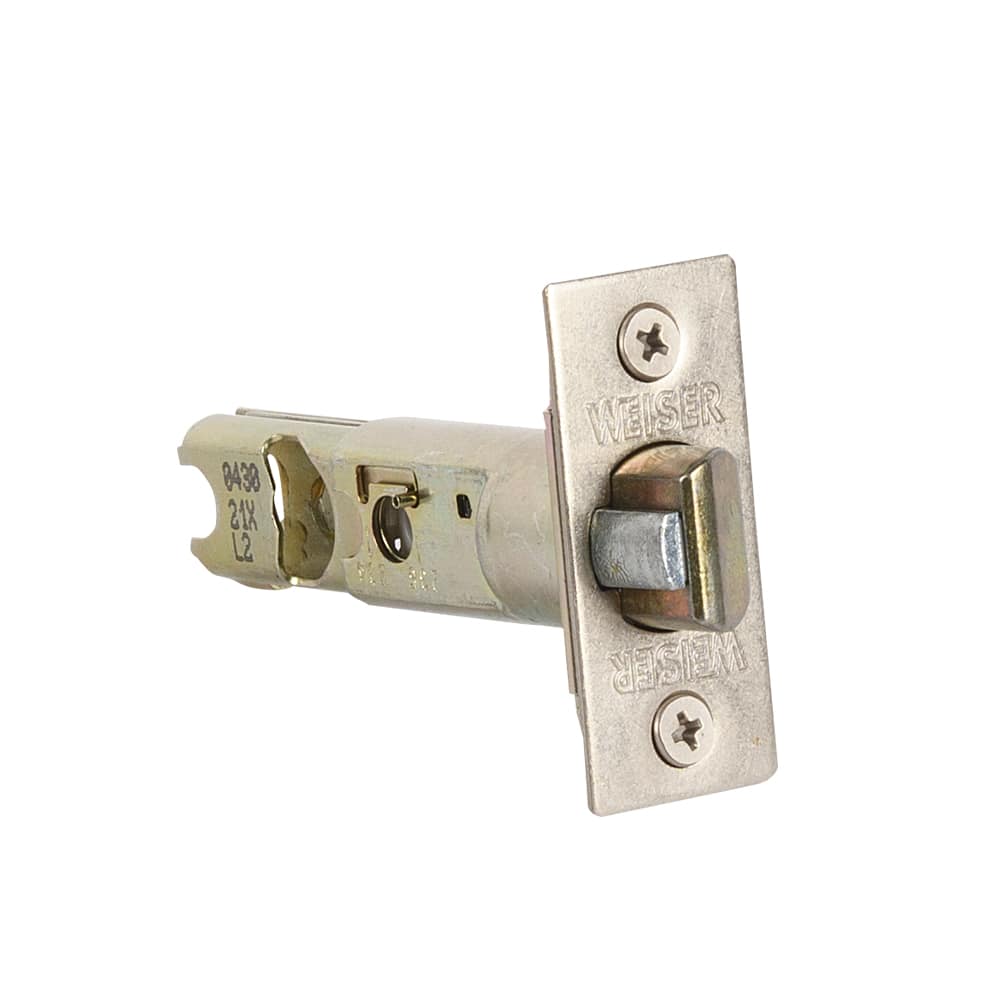 Poignée de porte d'entrée à clé bec-de-cane Breton nickel satiné