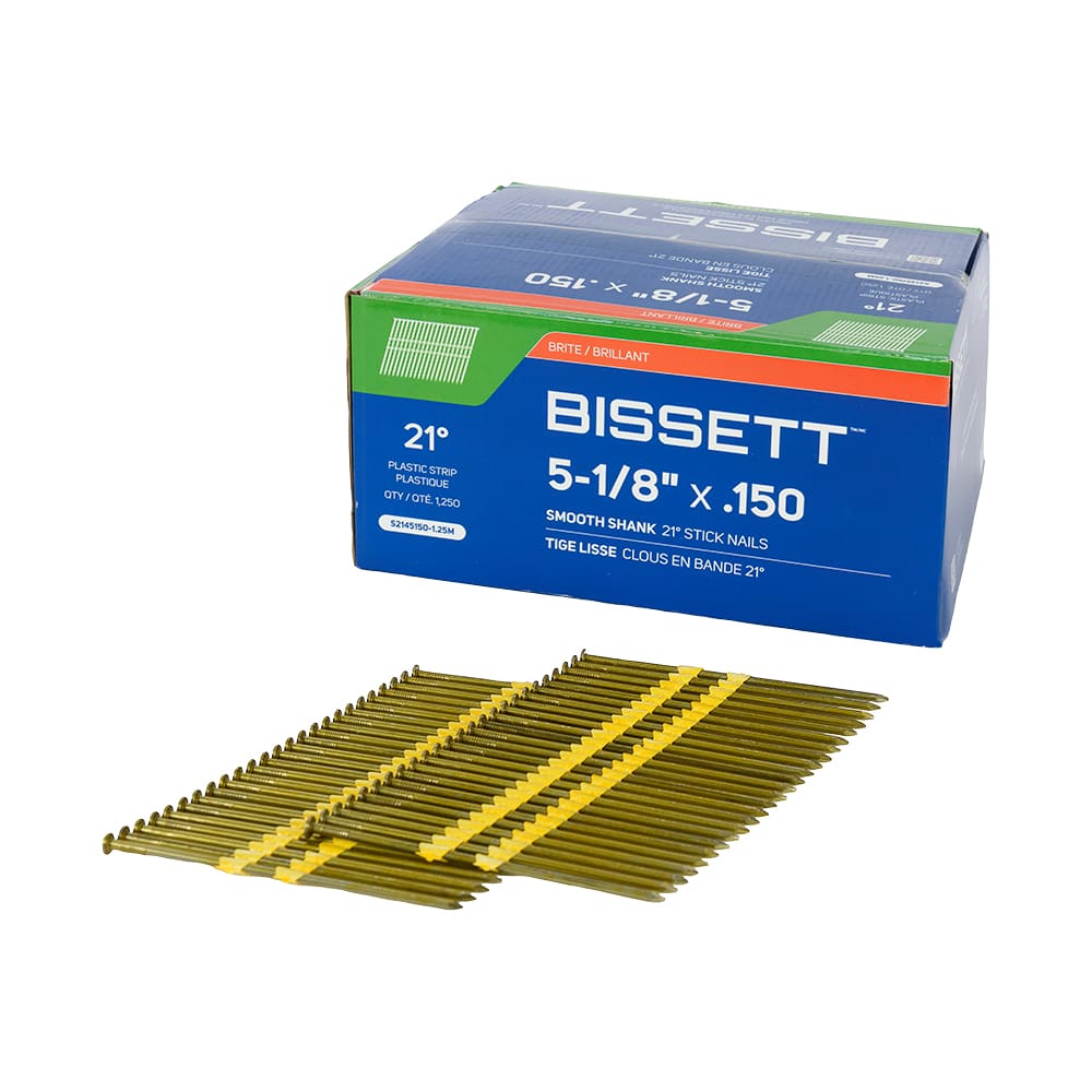 Clous de revêtement 5&nbsp;1/8&nbsp;po 21° Pqt/1&nbsp;250