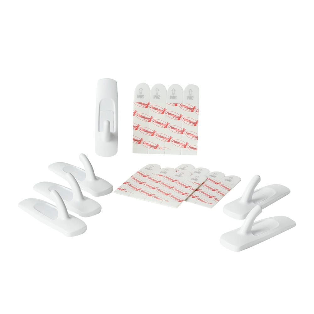 Crochets adhésifs utilitaires moyen&nbsp;Pqt/6 3M