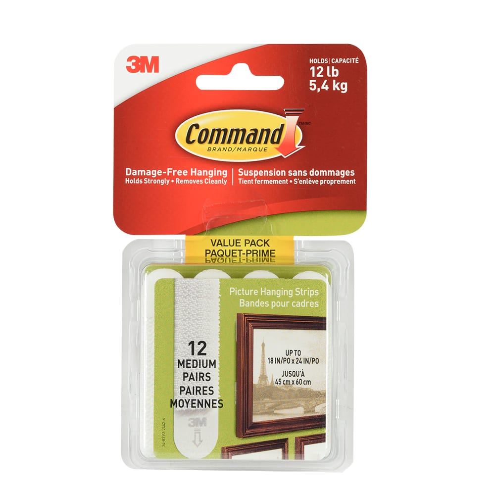 Bandes adhésives pour cadres et tableaux Pqt/12 3M