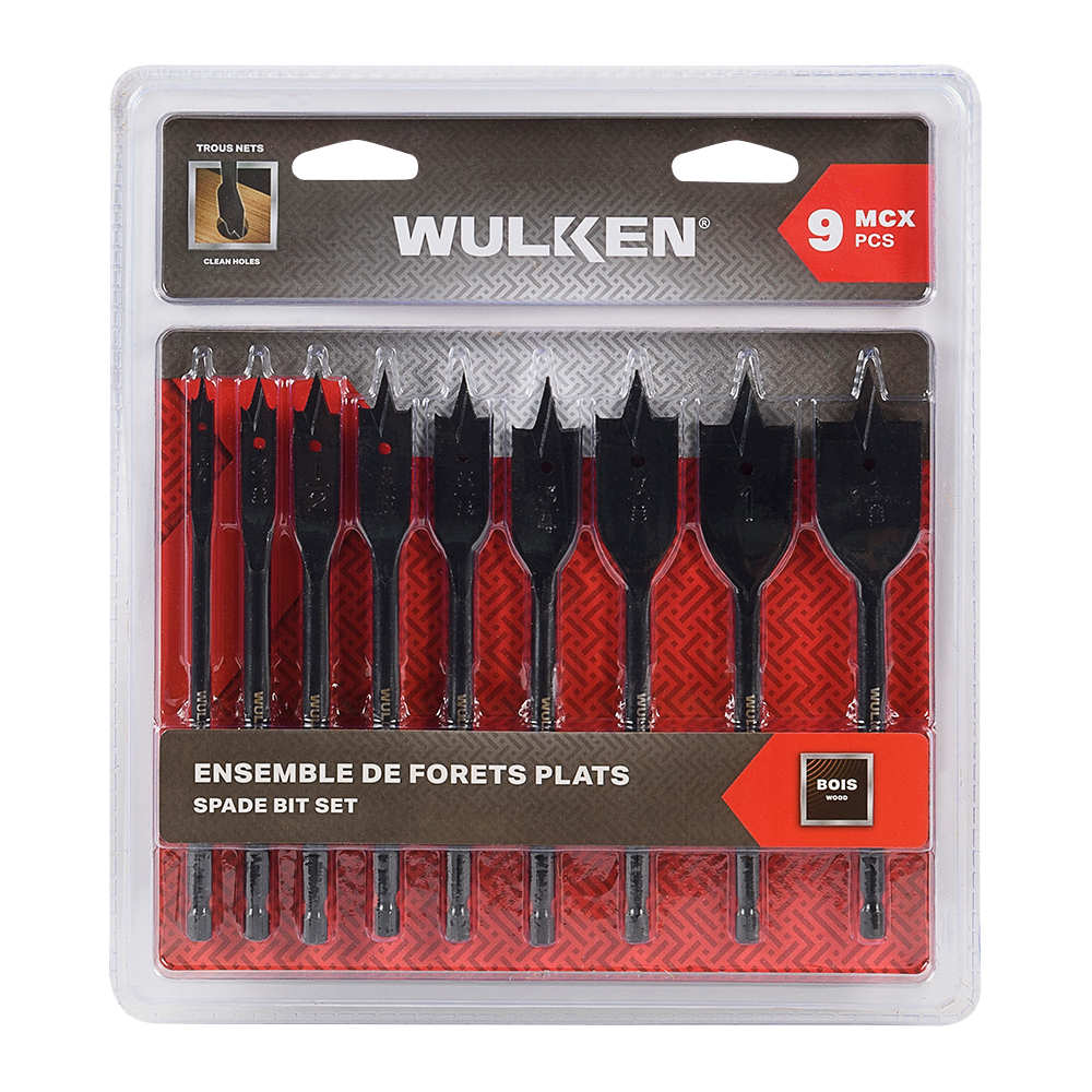 WULKEN 9-Pc Spade Bit Set